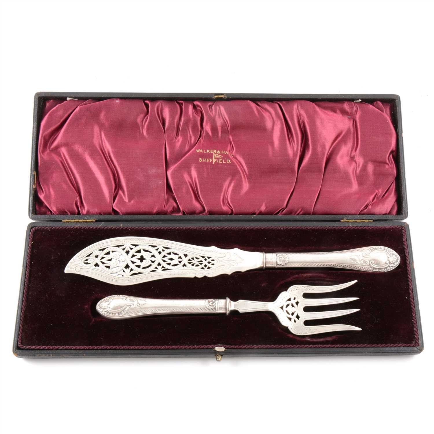 Lot 180 - Pair of Victorian silver fish servers, Martin Hall & Co, Sheffield 1880