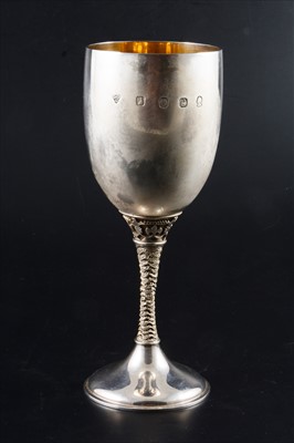 Lot 193 - A modern silver goblet, designed by Anthony Elson, Garrard & Co, London, 1977.