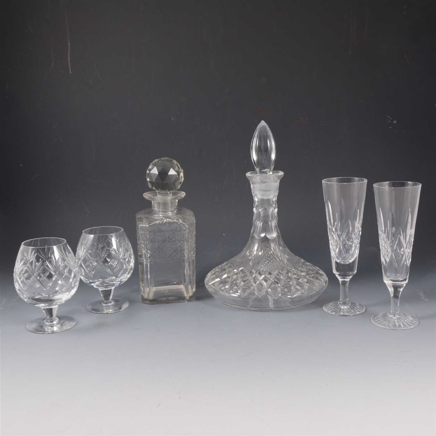 Lot 41 - A lead crystal ship's decanter, ...