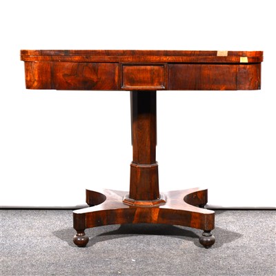 Lot 512 - A William IV rosewood card table, ...