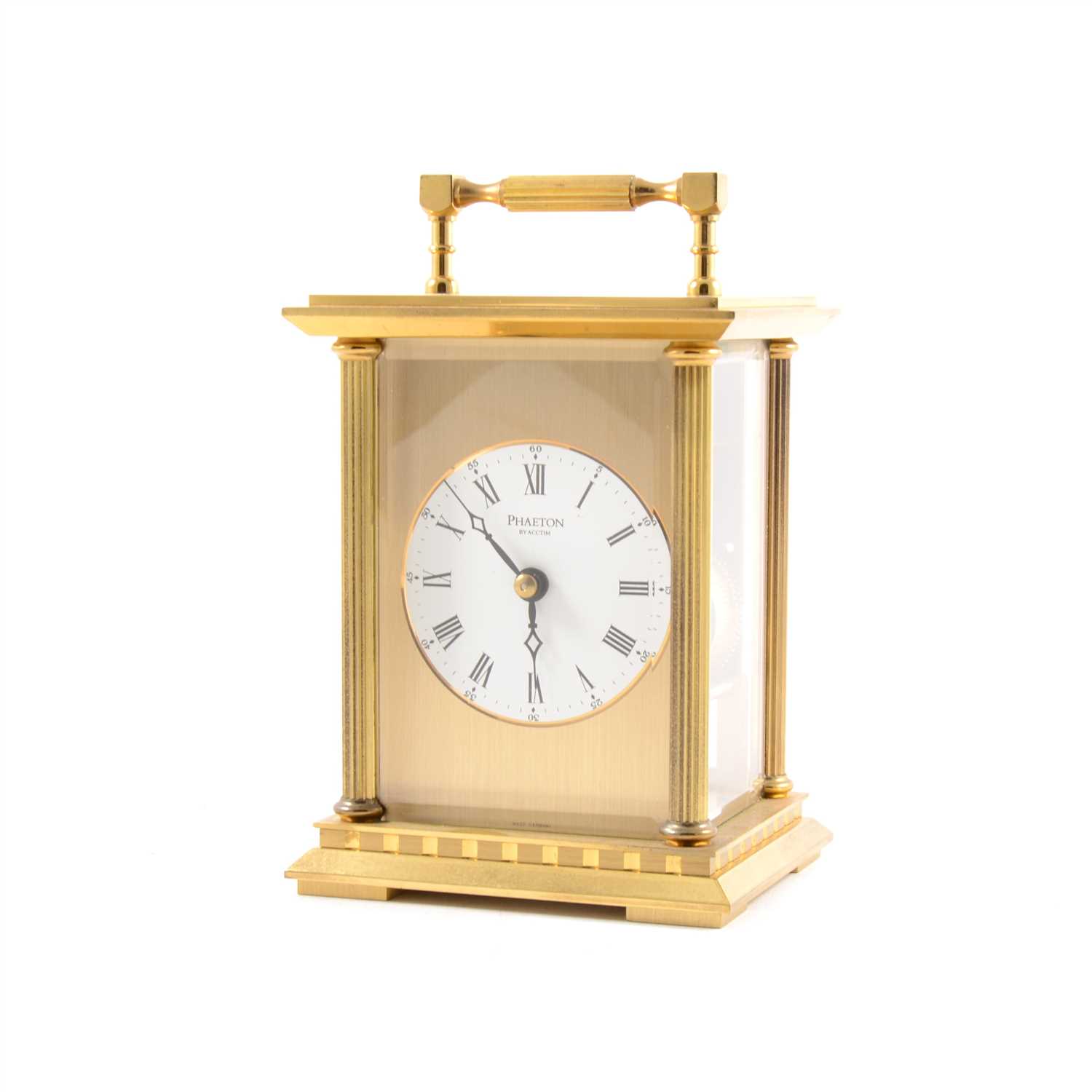 Lot 135 - Phaeton by Acctim a modern brass carriage clock.