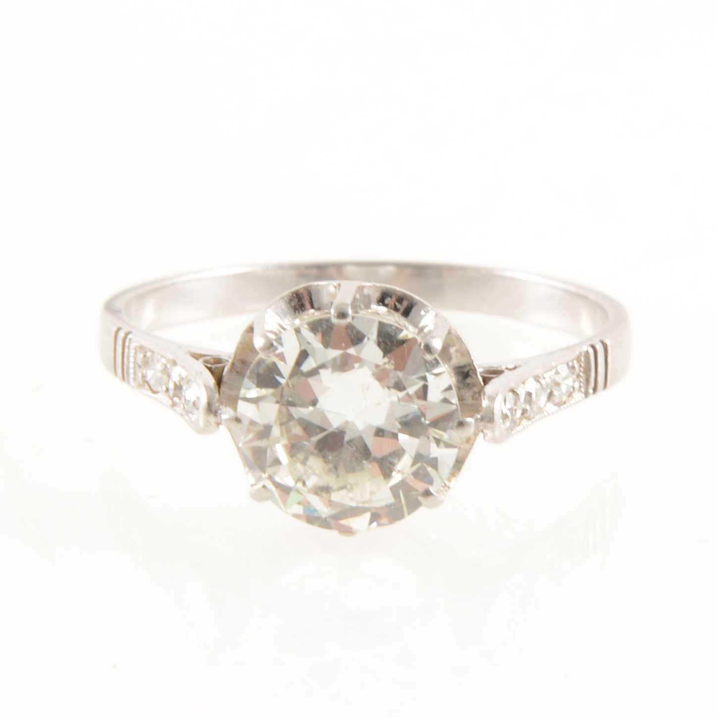 Lot 237 - A diamond solitaire ring,  approximate weight of major diamond 1.65 carat.