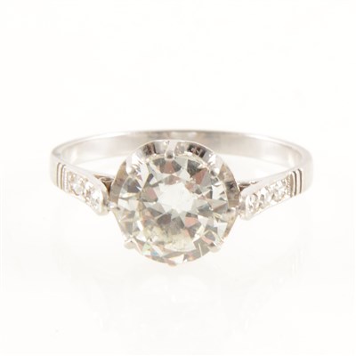 Lot 237 - A diamond solitaire ring,  approximate weight of major diamond 1.65 carat.