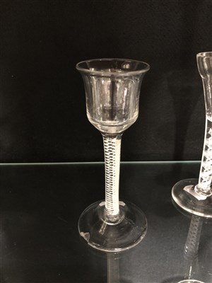 Lot 2 - A George III style wine glass, together with four other glasses