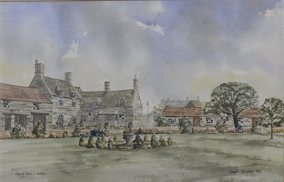 Lot 247 - Howard Billingham, Dovecote Farm, Newton, watercolour, signed and dated 1986, 35cm x 54cm