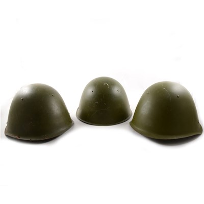 Lot 142 - Three Russian Army Steel Helmets