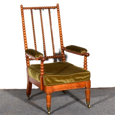 Lot 372 - A Victorian mahogany easychair, in the Morris style