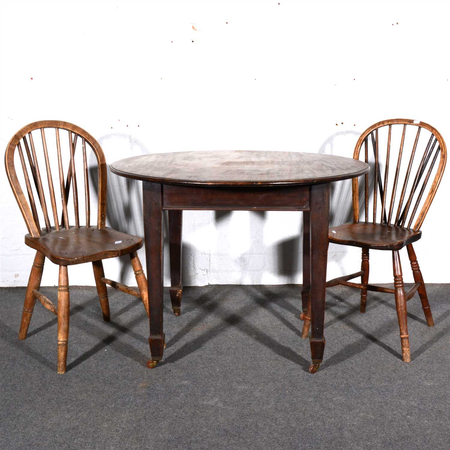 Lot 445 - A Victorian elm and ash Windsor chair, hoop...