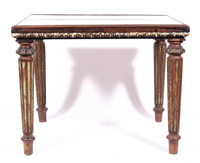 Lot 451 - A Louis XVI style calamander rosewood gesso moulded and painted centre table, probably Dutch