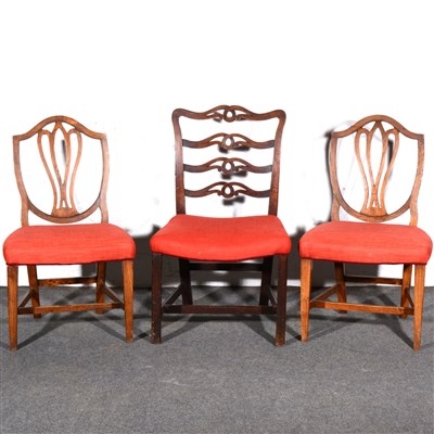 Lot 355 - A Georgian mahogany dining chair, pierced wavy...