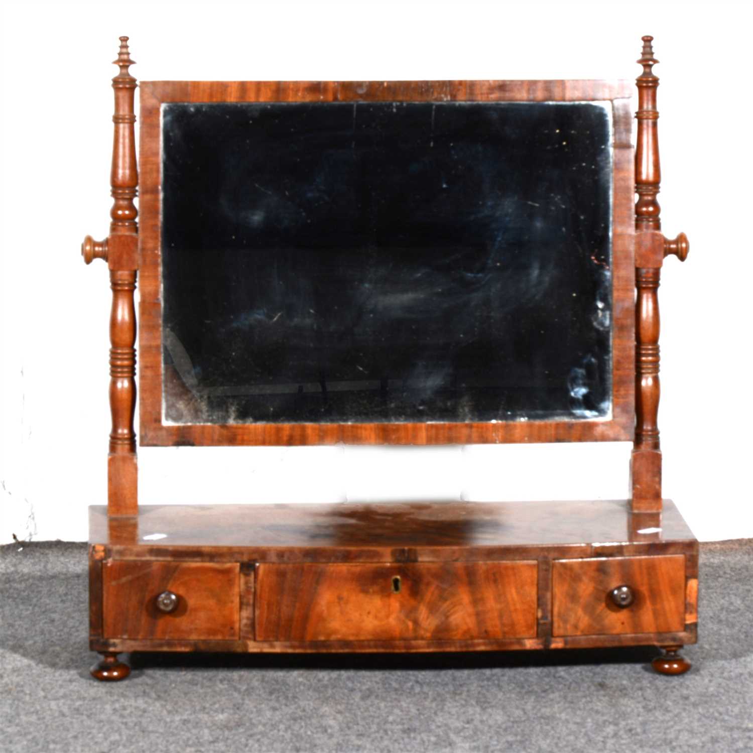 Lot 352 - A Victorian mahogany dressing table mirror,...