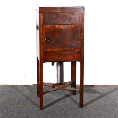 Lot 347 - A George III mahogany washstand, rectangular...