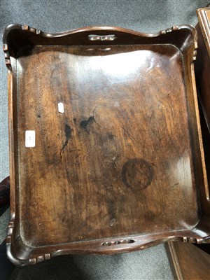 Lot 413 - A George III mahogany night table, tray top,...