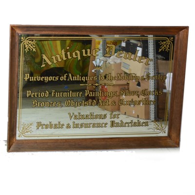 Lot 390 - Reproduction advertising mirror, 'Antique Dealer'.