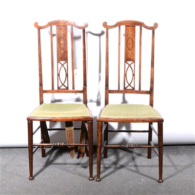 Lot 347 - A pair of Edwardian stained wood bedroom chairs