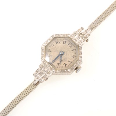 Lot 289 - A lady's diamond cocktail watch.