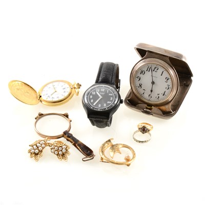 Lot 209 - A collection of gold, silver and costume jewellery and wrist watches
