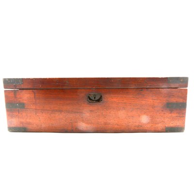 Lot 108 - Early Victorian mahogany writing box and three trays