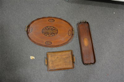Lot 108 - Early Victorian mahogany writing box and three trays