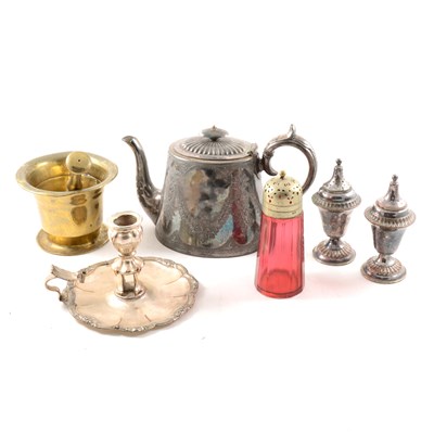 Lot 162 - Pair of silver petterettes and a quantity of silver plate