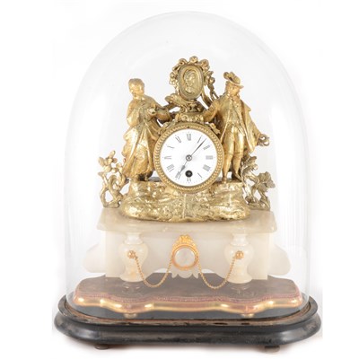 Lot 196 - French gilt spelter mantel clock
