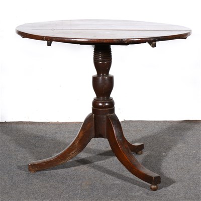 Lot 444 - George III oak country made occasional table,...