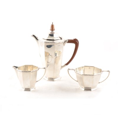 Lot 320 - A silver three-piece set by Adie Brothers Ltd