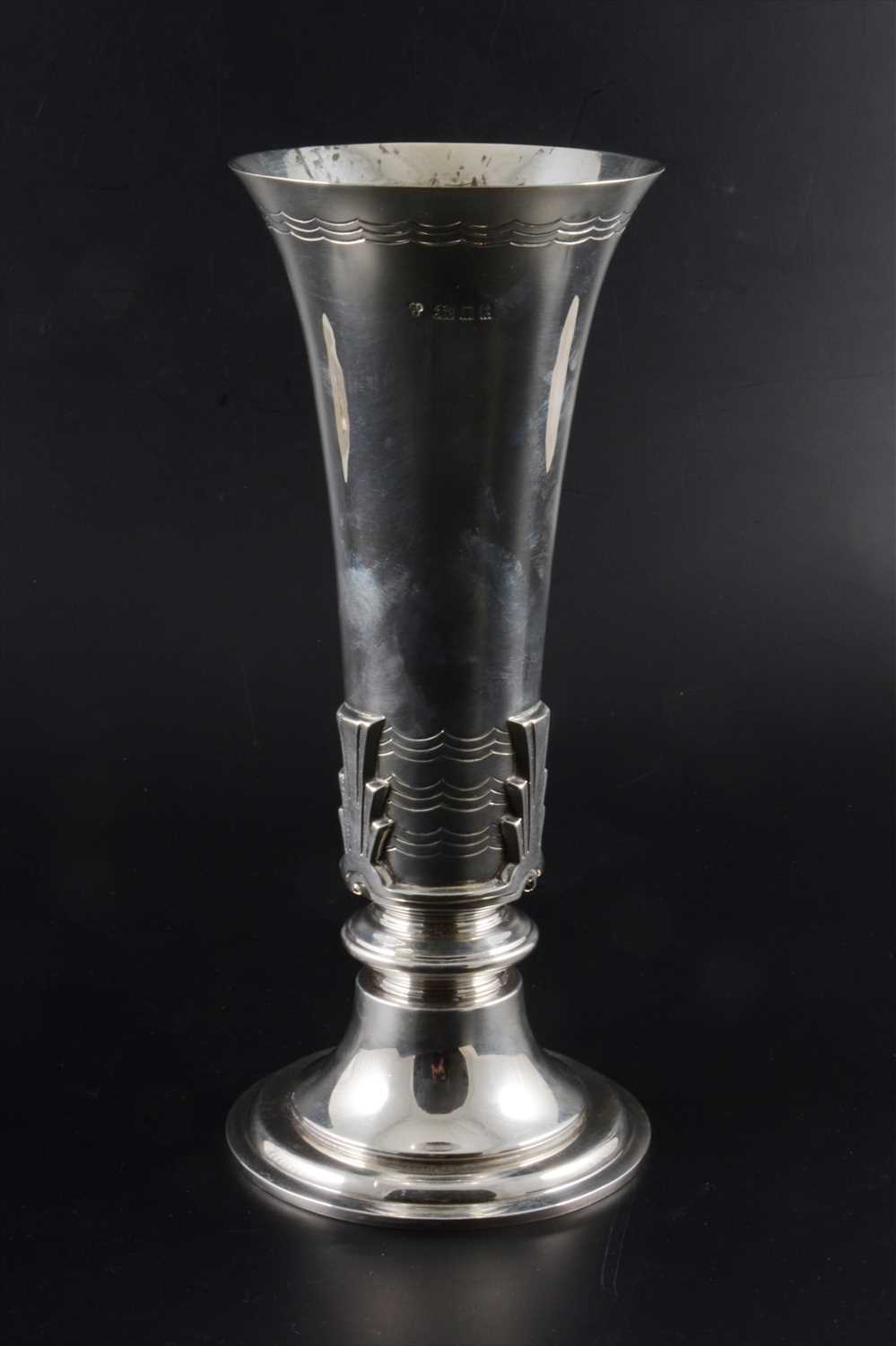 Lot 137 - An Art Deco silver vase, by Charles Boyton & Son Ltd, London, 1934.
