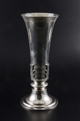 Lot 137 - An Art Deco silver vase, by Charles Boyton & Son Ltd, London, 1934.