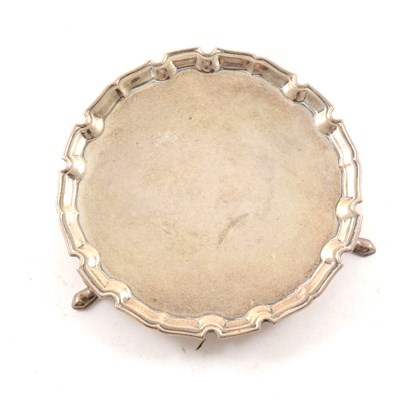 Lot 338 - Silver card tray