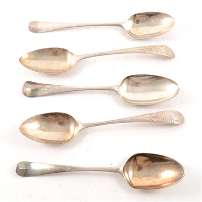 Lot 356 - Five Georgian spoons