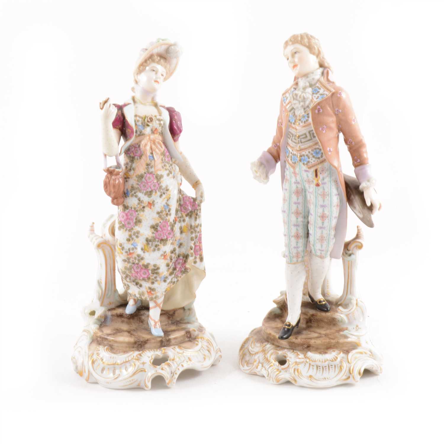 Lot 26 - A pair of Continental porcelain figures