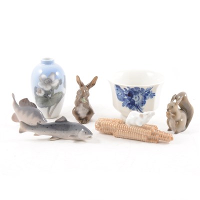 Lot 12 - Copenhagen animal models, vases and bowls