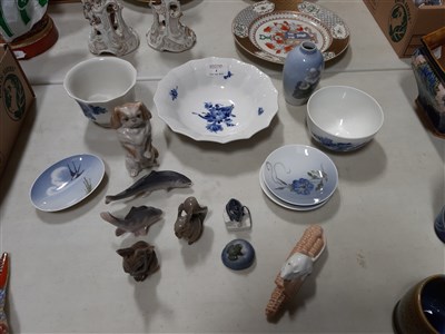 Lot 12 - Copenhagen animal models, vases and bowls