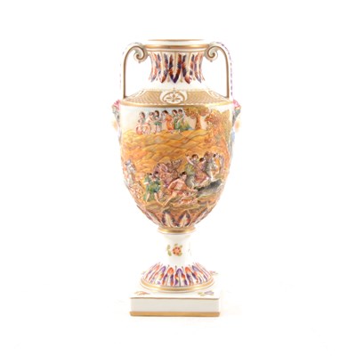Lot 47 - Naples porcelain campana shape vase