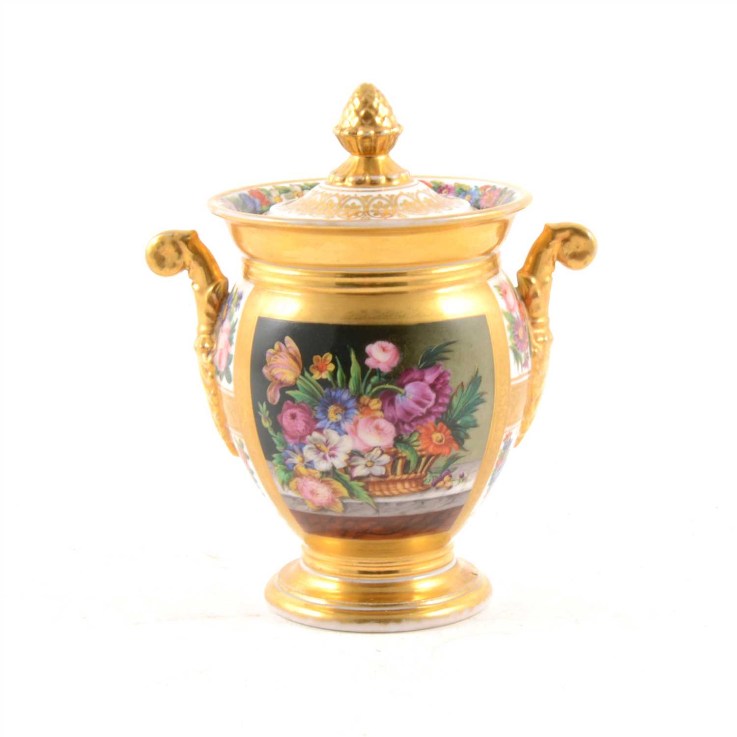 Lot 49 - Coalport style urn shaped vase and cover