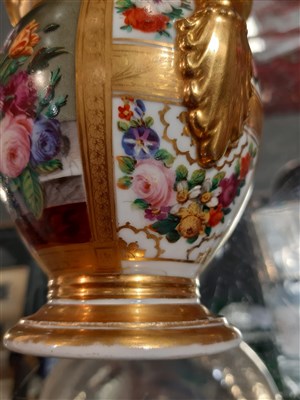 Lot 49 - Coalport style urn shaped vase and cover