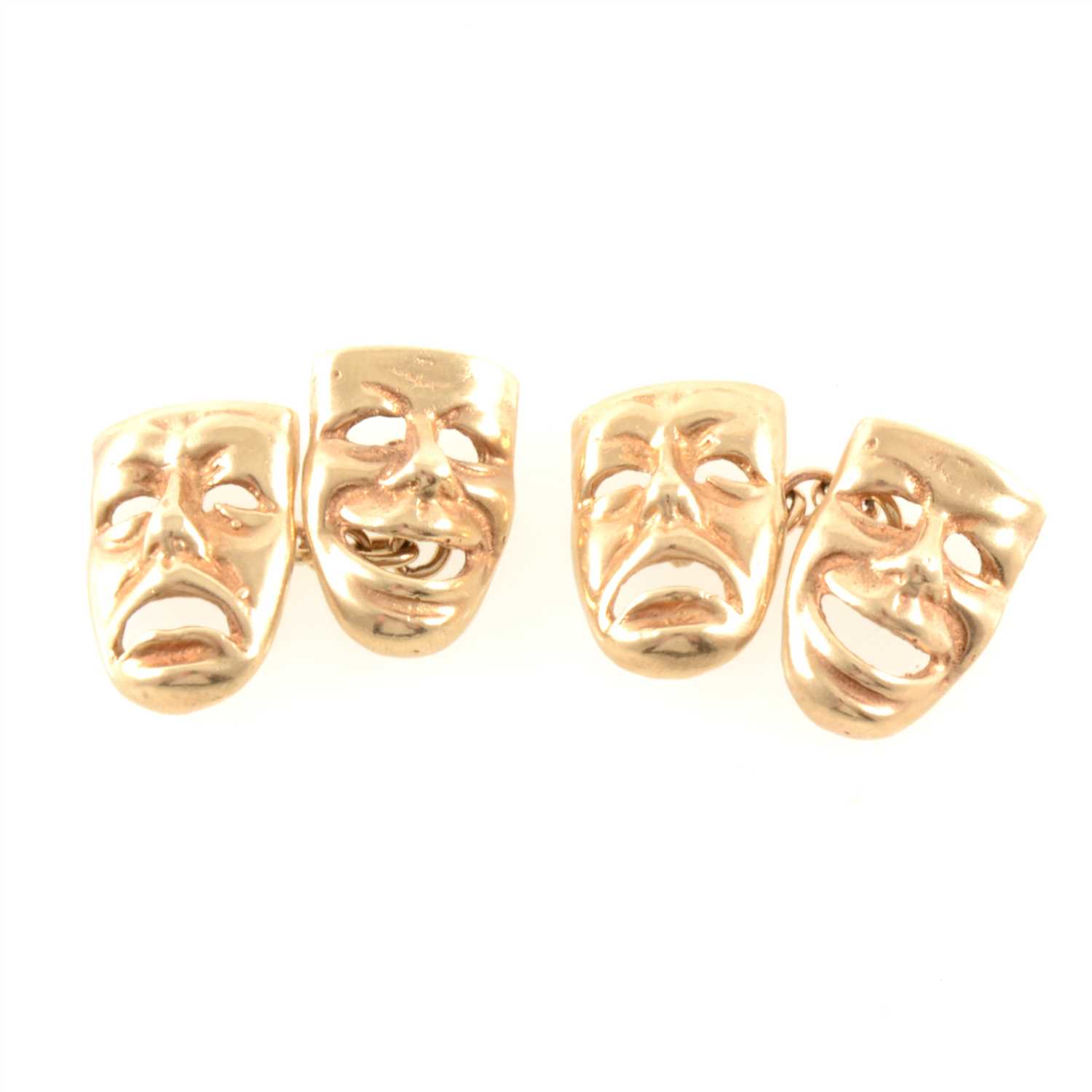 Lot 285 - A pair of 9 carat yellow gold cufflinks.