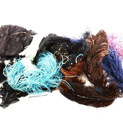 Lot 178 - Two boxes of coloured ostrich feathers