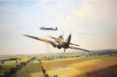 Lot 273 - After Robert Taylor, Fastest Victory, colour print, limited edition 424/990, signed by Denys Gillam, 37cm x 51cm.