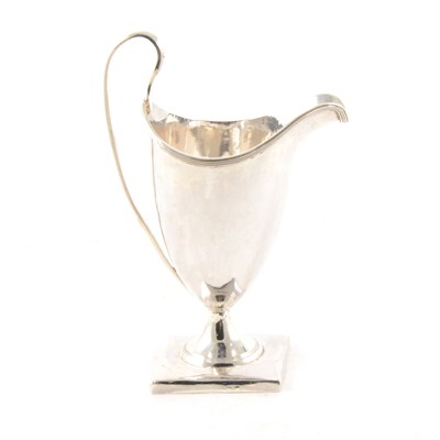 Lot 202 - George III silver helmet shape pedestal cream jug, Peter and Anne Bateman, London 1815