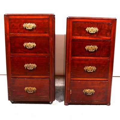 Lot 495 - Pair of mahogany pedestal chests