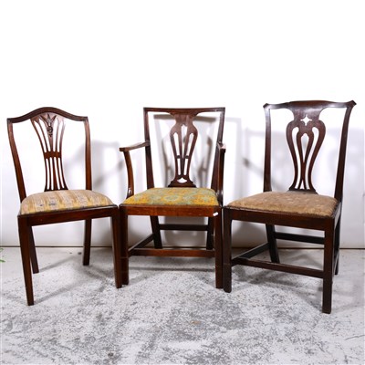 Lot 395 - Three 19th Century and later dining chairs.