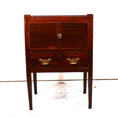 Lot 347 - Georgian mahogany bedside cabinet