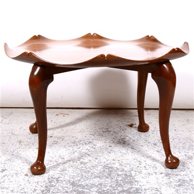 Lot 493 - Mahogany occasional table, lily pad top