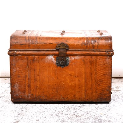 Lot 483 - Vintage tin trunk
