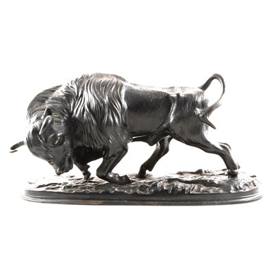 Lot 109 - A Soviet cast and bronzed model of a bison