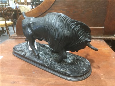 Lot 109 - A Soviet cast and bronzed model of a bison