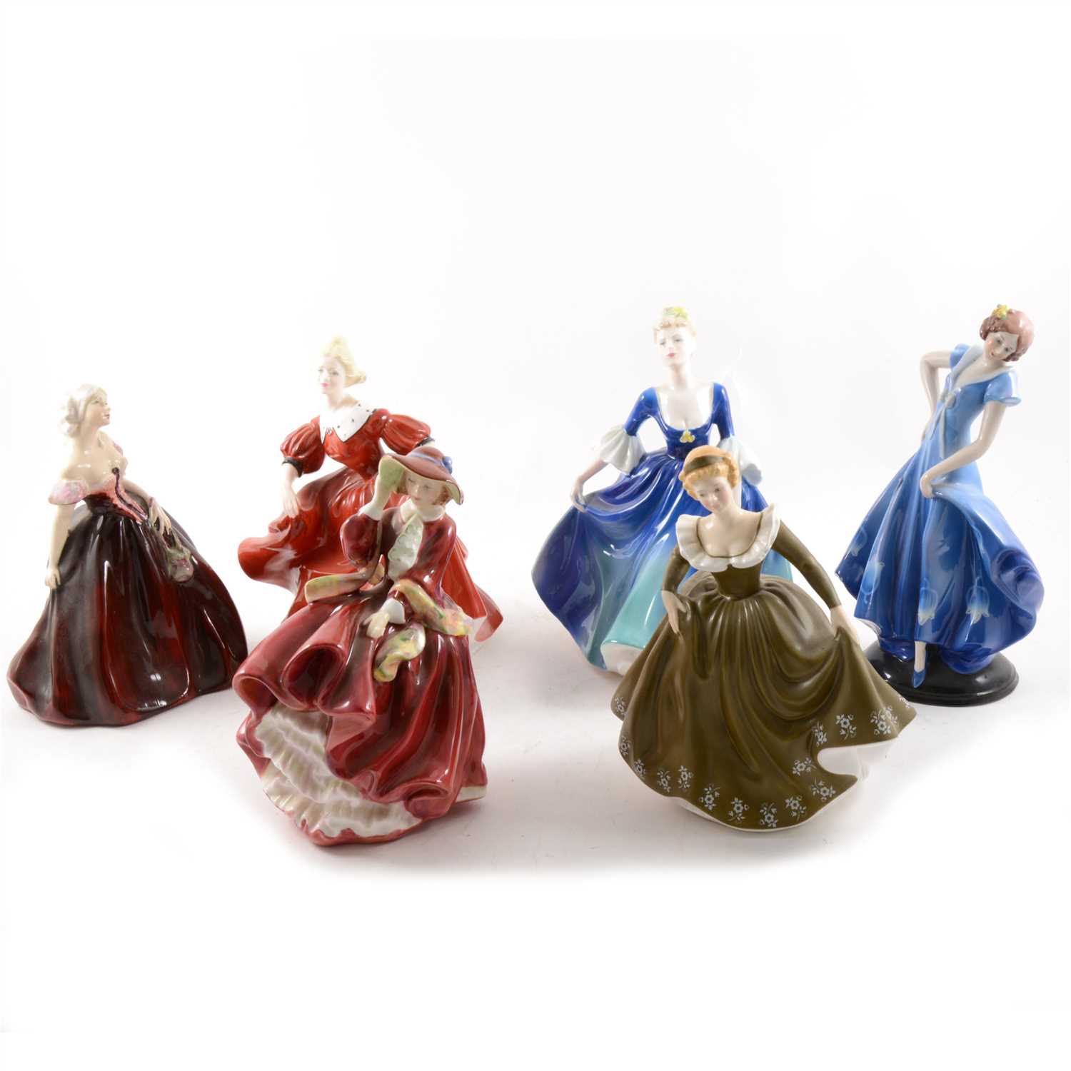 Lot 18 - Royal Doulton and Coalport lady figurines