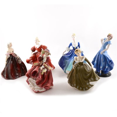 Lot 18 - Royal Doulton and Coalport lady figurines